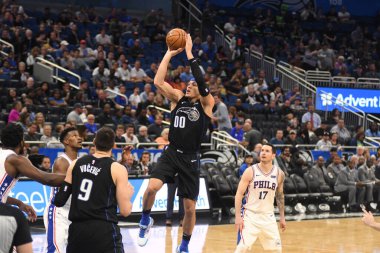 Orlando Magic, 25 Mart 2019 tarihinde Orlando Florida 'daki Amway Arena' da Philadelphia 76ers 'a ev sahipliği yaptı. Fotoğraf: Marty Jean-Louis