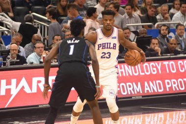 Orlando Magic, 25 Mart 2019 tarihinde Orlando Florida 'daki Amway Arena' da Philadelphia 76ers 'a ev sahipliği yaptı. Fotoğraf: Marty Jean-Louis