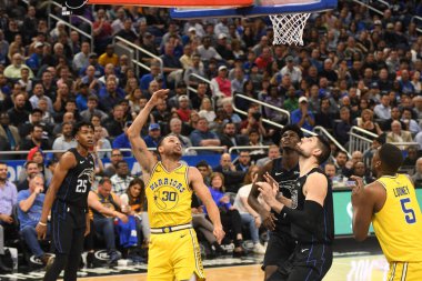 Orlando Magic, 28 Şubat 2019 'da Orlando Florida' daki Amway Center 'da Golden State Warriors' a ev sahipliği yaptı. Fotoğraf: Marty Jean-Louis