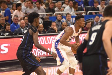Orlando Magic, 25 Mart 2019 tarihinde Orlando Florida 'daki Amway Arena' da Philadelphia 76ers 'a ev sahipliği yaptı. Fotoğraf: Marty Jean-Louis