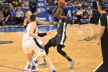 Orlando Magic, 2 Şubat 2019 tarihinde Orlando Florida 'daki Amway Center' da Brooklyn Nets 'e ev sahipliği yapmaktadır. Fotoğraf: Marty Jean-Louis