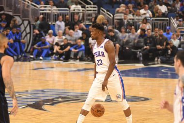 Orlando Magic, 25 Mart 2019 tarihinde Orlando Florida 'daki Amway Arena' da Philadelphia 76ers 'a ev sahipliği yaptı. Fotoğraf: Marty Jean-Louis