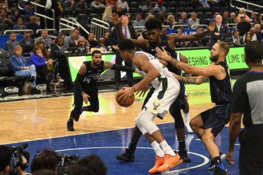 Orlando Magic, 19 Ocak 2019 Cumartesi günü Orlando Florida 'daki Amway Arena' da Milwaukee Doları 'na ev sahipliği yapıyor. Fotoğraf: Marty Jean-Louis