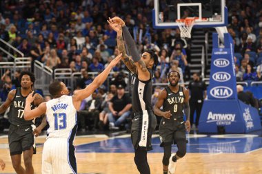 Orlando Magic, 2 Şubat 2019 tarihinde Orlando Florida 'daki Amway Center' da Brooklyn Nets 'e ev sahipliği yapmaktadır. Fotoğraf: Marty Jean-Louis
