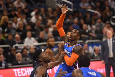 Orlando Magic 29 Ocak 2019 'da Orlando Florida' daki Amway Center 'da OklahomaCity Thunder' a ev sahipliği yapar. Fotoğraf: Marty Jean-Louis