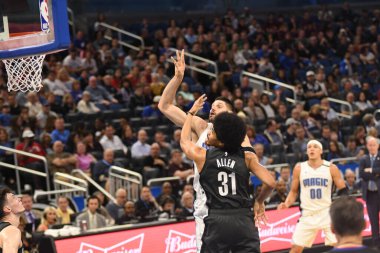 Orlando Magic, 2 Şubat 2019 tarihinde Orlando Florida 'daki Amway Center' da Brooklyn Nets 'e ev sahipliği yapmaktadır. Fotoğraf: Marty Jean-Louis