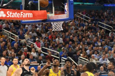 Orlando Magic, 28 Şubat 2019 'da Orlando Florida' daki Amway Center 'da Golden State Warriors' a ev sahipliği yaptı. Fotoğraf: Marty Jean-Louis