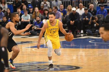 Orlando Magic, 28 Şubat 2019 'da Orlando Florida' daki Amway Center 'da Golden State Warriors' a ev sahipliği yaptı. Fotoğraf: Marty Jean-Louis