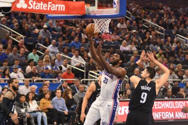 Orlando Magic, 25 Mart 2019 tarihinde Orlando Florida 'daki Amway Arena' da Philadelphia 76ers 'a ev sahipliği yaptı. Fotoğraf: Marty Jean-Louis