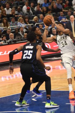 Orlando Magic, 19 Ocak 2019 Cumartesi günü Orlando Florida 'daki Amway Arena' da Milwaukee Doları 'na ev sahipliği yapıyor. Fotoğraf: Marty Jean-Louis
