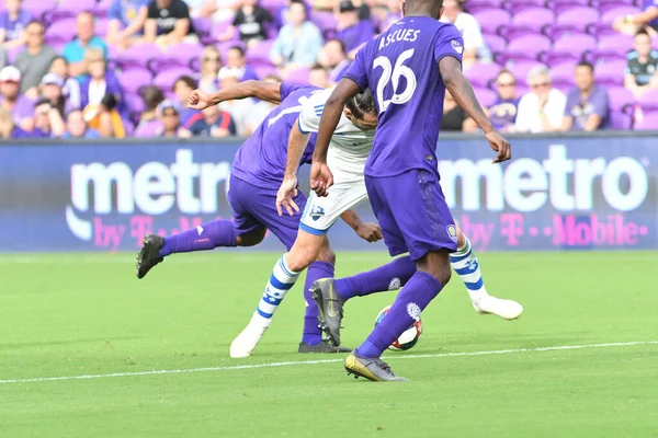 Orlando City Φιλοξενεί Μόντρεαλ Impact Στο Orlando City Stadium Στο — Φωτογραφία Αρχείου