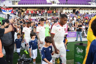 Flamengo Eintracht Frankfurt 'a karşı 12 Ocak 2019 Cumartesi günü Orlando City Stadyumu' nda. Fotoğraf: Marty Jean-Louis