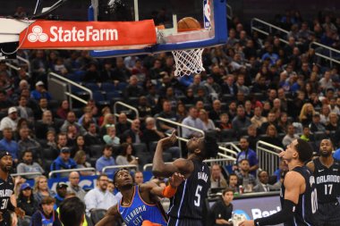 Orlando Magic 29 Ocak 2019 'da Orlando Florida' daki Amway Center 'da OklahomaCity Thunder' a ev sahipliği yapar. Fotoğraf: Marty Jean-Louis