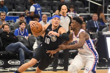 Orlando Magic, 25 Mart 2019 tarihinde Orlando Florida 'daki Amway Arena' da Philadelphia 76ers 'a ev sahipliği yaptı. Fotoğraf: Marty Jean-Louis