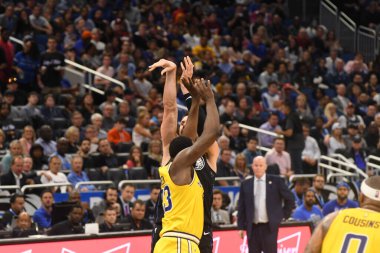 Orlando Magic, 28 Şubat 2019 'da Orlando Florida' daki Amway Center 'da Golden State Warriors' a ev sahipliği yaptı. Fotoğraf: Marty Jean-Louis