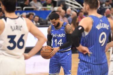 Orlando Magic, 7 Şubat 2019 'da Orlando, Florida' da Amway Arena 'da Minnesota Timberwolves' a ev sahipliği yapar. Fotoğraf: Marty Jean-Louis