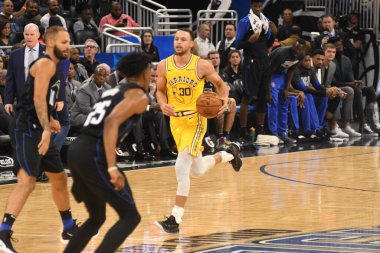 Orlando Magic, 28 Şubat 2019 'da Orlando Florida' daki Amway Center 'da Golden State Warriors' a ev sahipliği yaptı. Fotoğraf: Marty Jean-Louis