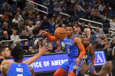 Orlando Magic 29 Ocak 2019 'da Orlando Florida' daki Amway Center 'da OklahomaCity Thunder' a ev sahipliği yapar. Fotoğraf: Marty Jean-Louis