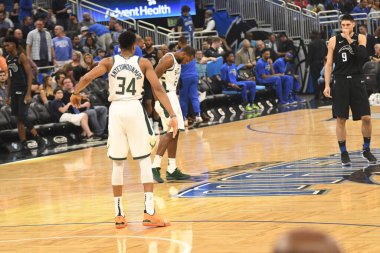 Orlando Magic, 19 Ocak 2019 Cumartesi günü Orlando Florida 'daki Amway Arena' da Milwaukee Doları 'na ev sahipliği yapıyor. Fotoğraf: Marty Jean-Louis