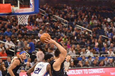 Orlando Magic, 25 Mart 2019 tarihinde Orlando Florida 'daki Amway Arena' da Philadelphia 76ers 'a ev sahipliği yaptı. Fotoğraf: Marty Jean-Louis