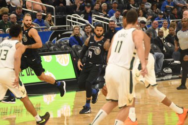 Orlando Magic, 19 Ocak 2019 Cumartesi günü Orlando Florida 'daki Amway Arena' da Milwaukee Doları 'na ev sahipliği yapıyor. Fotoğraf: Marty Jean-Louis