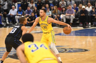 Orlando Magic, 28 Şubat 2019 'da Orlando Florida' daki Amway Center 'da Golden State Warriors' a ev sahipliği yaptı. Fotoğraf: Marty Jean-Louis