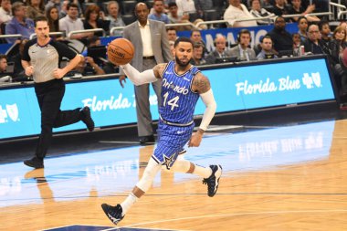 Orlando Magic 14 Mart 2019 Perşembe günü Orlando Florida 'daki Amway Center' da Cleveland Cavaliers 'a ev sahipliği yaptı. Fotoğraf: Marty Jean-Louis