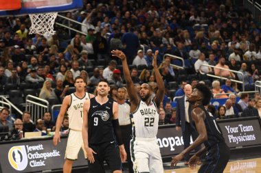 Orlando Magic, 19 Ocak 2019 Cumartesi günü Orlando Florida 'daki Amway Arena' da Milwaukee Doları 'na ev sahipliği yapıyor. Fotoğraf: Marty Jean-Louis