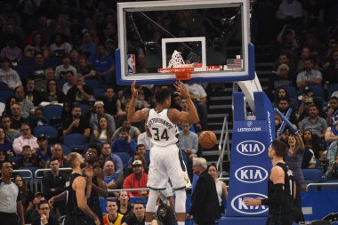 Orlando Magic, 19 Ocak 2019 Cumartesi günü Orlando Florida 'daki Amway Arena' da Milwaukee Doları 'na ev sahipliği yapıyor. Fotoğraf: Marty Jean-Louis