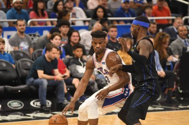 Orlando Magic, 25 Mart 2019 tarihinde Orlando Florida 'daki Amway Arena' da Philadelphia 76ers 'a ev sahipliği yaptı. Fotoğraf: Marty Jean-Louis