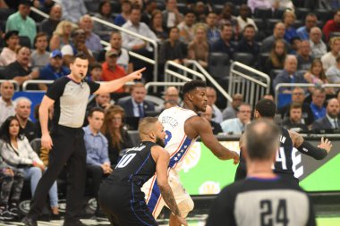 Orlando Magic, 25 Mart 2019 tarihinde Orlando Florida 'daki Amway Arena' da Philadelphia 76ers 'a ev sahipliği yaptı. Fotoğraf: Marty Jean-Louis