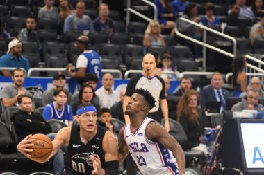 Orlando Magic, 25 Mart 2019 tarihinde Orlando Florida 'daki Amway Arena' da Philadelphia 76ers 'a ev sahipliği yaptı. Fotoğraf: Marty Jean-Louis