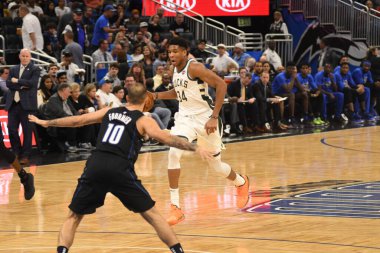Orlando Magic, 19 Ocak 2019 Cumartesi günü Orlando Florida 'daki Amway Arena' da Milwaukee Doları 'na ev sahipliği yapıyor. Fotoğraf: Marty Jean-Louis