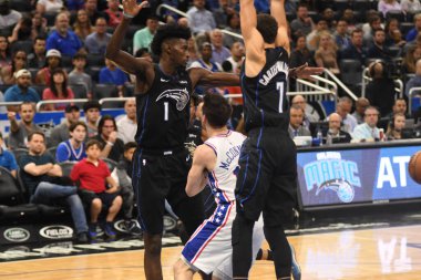 Orlando Magic, 25 Mart 2019 tarihinde Orlando Florida 'daki Amway Arena' da Philadelphia 76ers 'a ev sahipliği yaptı. Fotoğraf: Marty Jean-Louis