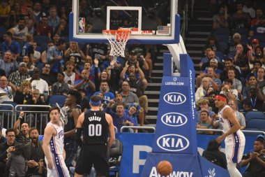 Orlando Magic, 25 Mart 2019 tarihinde Orlando Florida 'daki Amway Arena' da Philadelphia 76ers 'a ev sahipliği yaptı. Fotoğraf: Marty Jean-Louis