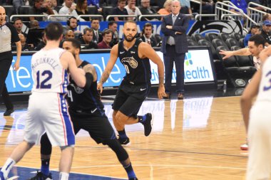 Orlando Magic, 25 Mart 2019 tarihinde Orlando Florida 'daki Amway Arena' da Philadelphia 76ers 'a ev sahipliği yaptı. Fotoğraf: Marty Jean-Louis
