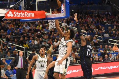 Orlando Magic, 19 Ocak 2019 Cumartesi günü Orlando Florida 'daki Amway Arena' da Milwaukee Doları 'na ev sahipliği yapıyor. Fotoğraf: Marty Jean-Louis