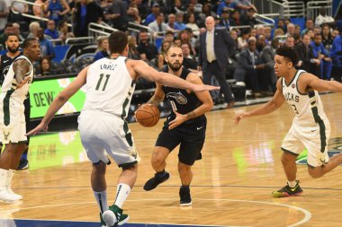 Orlando Magic, 19 Ocak 2019 Cumartesi günü Orlando Florida 'daki Amway Arena' da Milwaukee Doları 'na ev sahipliği yapıyor. Fotoğraf: Marty Jean-Louis