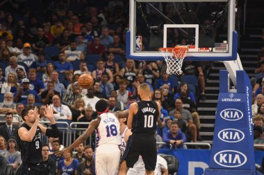 Orlando Magic, 25 Mart 2019 tarihinde Orlando Florida 'daki Amway Arena' da Philadelphia 76ers 'a ev sahipliği yaptı. Fotoğraf: Marty Jean-Louis