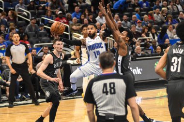 Orlando Magic, 2 Şubat 2019 tarihinde Orlando Florida 'daki Amway Center' da Brooklyn Nets 'e ev sahipliği yapmaktadır. Fotoğraf: Marty Jean-Louis