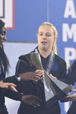 SheBelieves Kupası, 5 Mart 2019 tarihinde Tampa Florida Raymond James Stadyumu 'nda İngiltere' yi şampiyon ilan etmiştir. Fotoğraf: Marty Jean-Louis