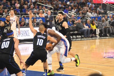 Orlando Magic, 25 Mart 2019 tarihinde Orlando Florida 'daki Amway Arena' da Philadelphia 76ers 'a ev sahipliği yaptı. Fotoğraf: Marty Jean-Louis