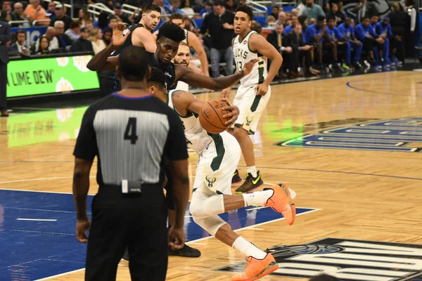 Orlando Magic Empfängt Die Milwaukee Bucks Samstag Januar 2019 Der — Stockfoto