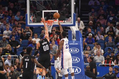 Orlando Magic, 25 Mart 2019 tarihinde Orlando Florida 'daki Amway Arena' da Philadelphia 76ers 'a ev sahipliği yaptı. Fotoğraf: Marty Jean-Louis