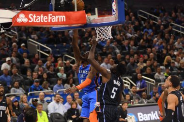 Orlando Magic 29 Ocak 2019 'da Orlando Florida' daki Amway Center 'da OklahomaCity Thunder' a ev sahipliği yapar. Fotoğraf: Marty Jean-Louis