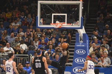 Orlando Magic, 25 Mart 2019 tarihinde Orlando Florida 'daki Amway Arena' da Philadelphia 76ers 'a ev sahipliği yaptı. Fotoğraf: Marty Jean-Louis