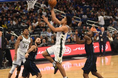 Orlando Magic, 19 Ocak 2019 Cumartesi günü Orlando Florida 'daki Amway Arena' da Milwaukee Doları 'na ev sahipliği yapıyor. Fotoğraf: Marty Jean-Louis