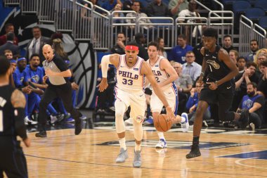 Orlando Magic, 25 Mart 2019 tarihinde Orlando Florida 'daki Amway Arena' da Philadelphia 76ers 'a ev sahipliği yaptı. Fotoğraf: Marty Jean-Louis