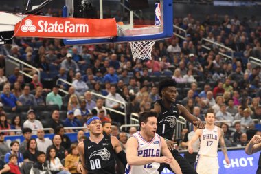 Orlando Magic, 25 Mart 2019 tarihinde Orlando Florida 'daki Amway Arena' da Philadelphia 76ers 'a ev sahipliği yaptı. Fotoğraf: Marty Jean-Louis