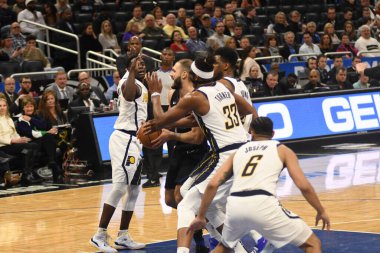 Orlando Magic, 31 Ocak 2019 tarihinde Orlando Florida 'daki Amway Center' da Indiana Pacers 'a ev sahipliği yapmaktadır. Fotoğraf: Marty Jean-Louis